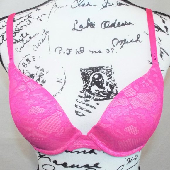 Victoria's Secret Hot Pink Push-up Bra Size 34D - Picture 1 of 9